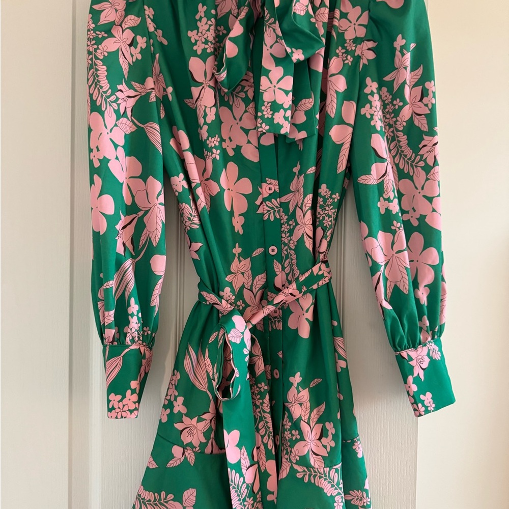 Floral Green and Pink Dress